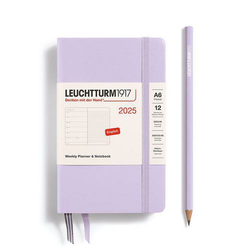 Leuchtturm, Purple, Planners, Art & School, 2025, A6, Pocket, Weekly, Notebook, Lilac, 816302